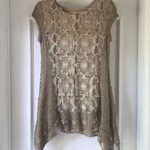 Women's tunic formal dress or top with sequins and lovely detail.  NWOT.